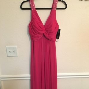 Pink Floor Length Prom Dress